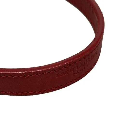 SAINT LAURENT PARIS 357401 Red Leather Shoulder Bag - Picture 14 of 15